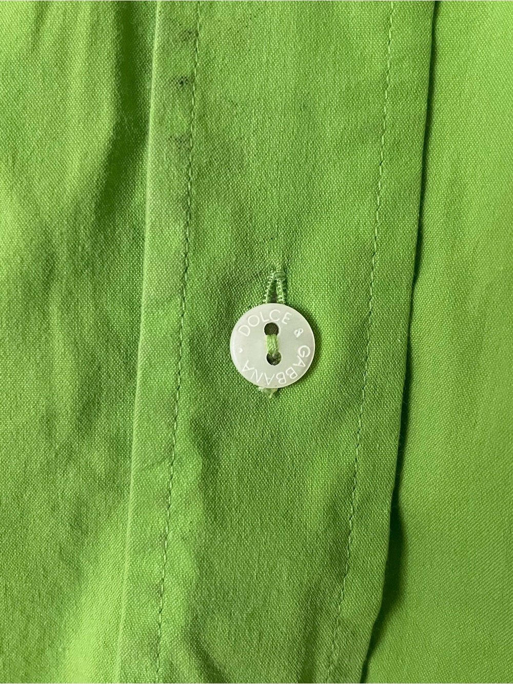 Dolce & Gabbana Lime Green Button-Down Cotton Shirt - Picture 5 of 15